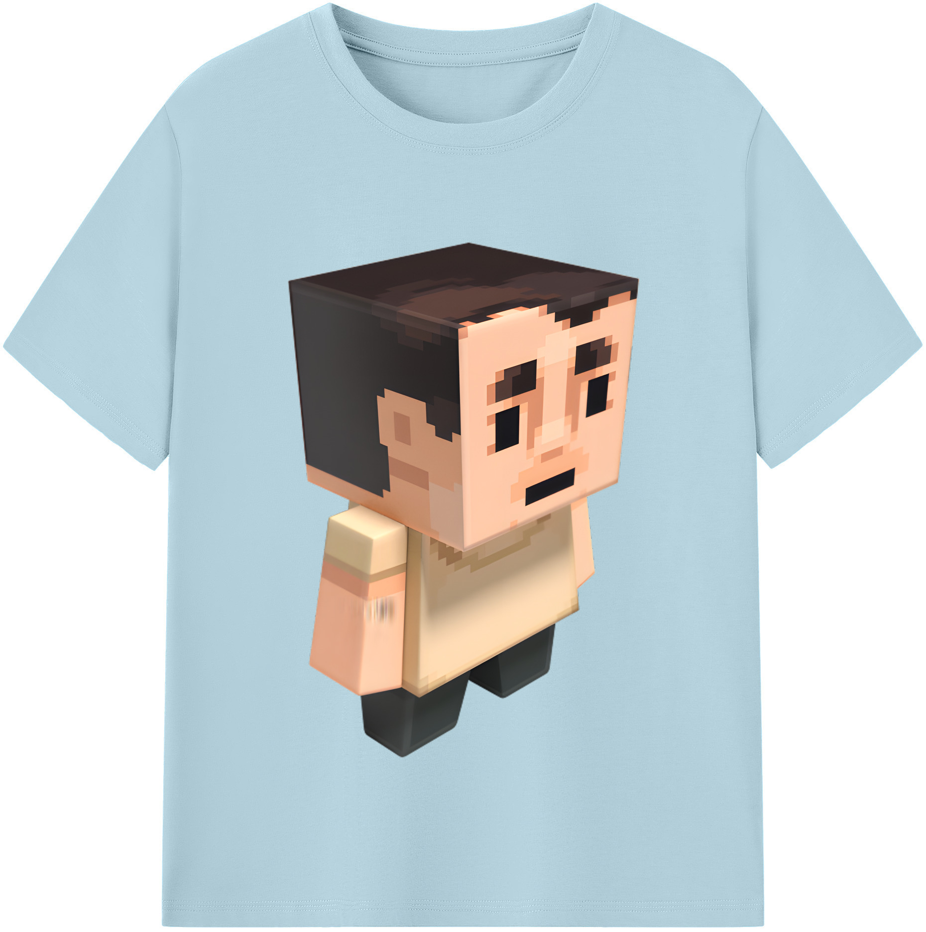 （画像用） マインクラフト ブロックの世界 Minecraft MC Block world 綿100％半袖Tシャツ（フロントプリント）
